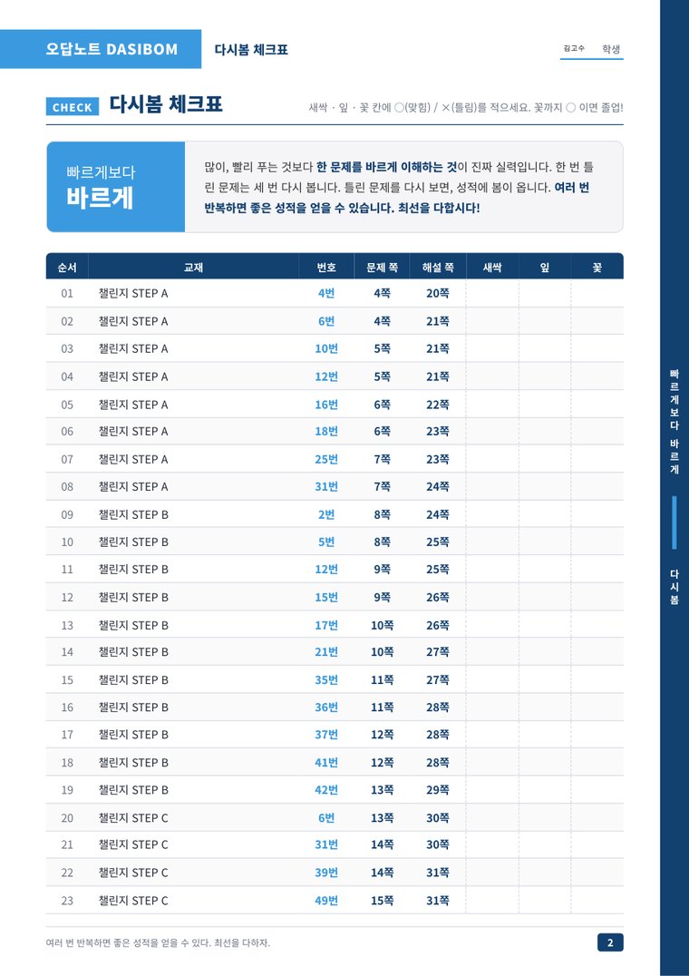 오답노트 DASIBOM 표지